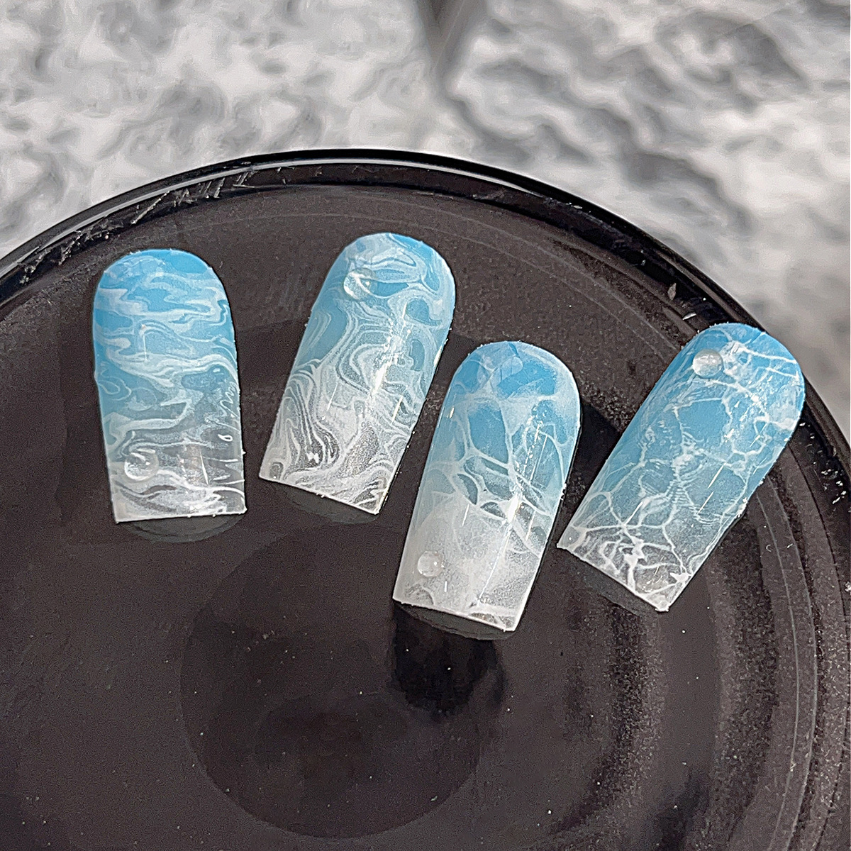 Summer White Wave Pattern Ultar Thin Nail Sticker