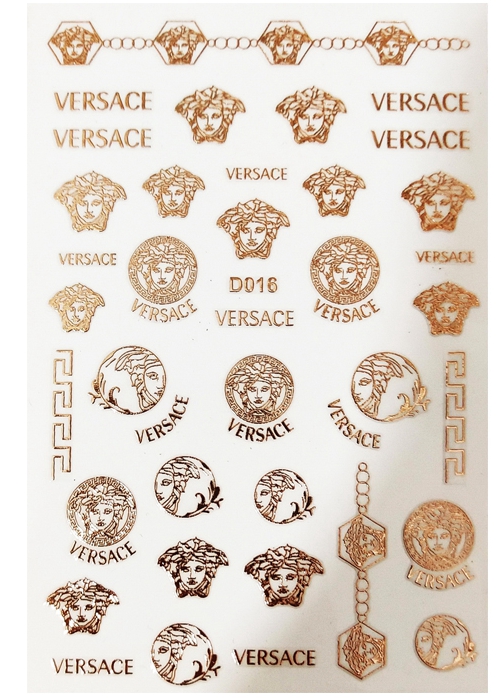 D016 VERSACE 6 colors available Brand Logo 3D Nail Art Sticker
