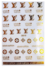 D019 LV LOUIS VUITTON 6 colors available Brand Logo 3D Nail Art Sticker