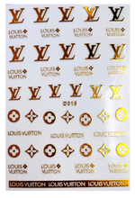 D019 LV LOUIS VUITTON 6 colors available Brand Logo 3D Nail Art Sticker