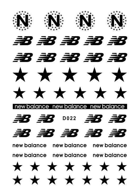 D022 NB New Balance 6 colors available Brand Logo 3D Nail Art Sticker
