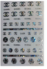 D020 CHANEL 6 colors available Brand Logo 3D Nail Art Sticker