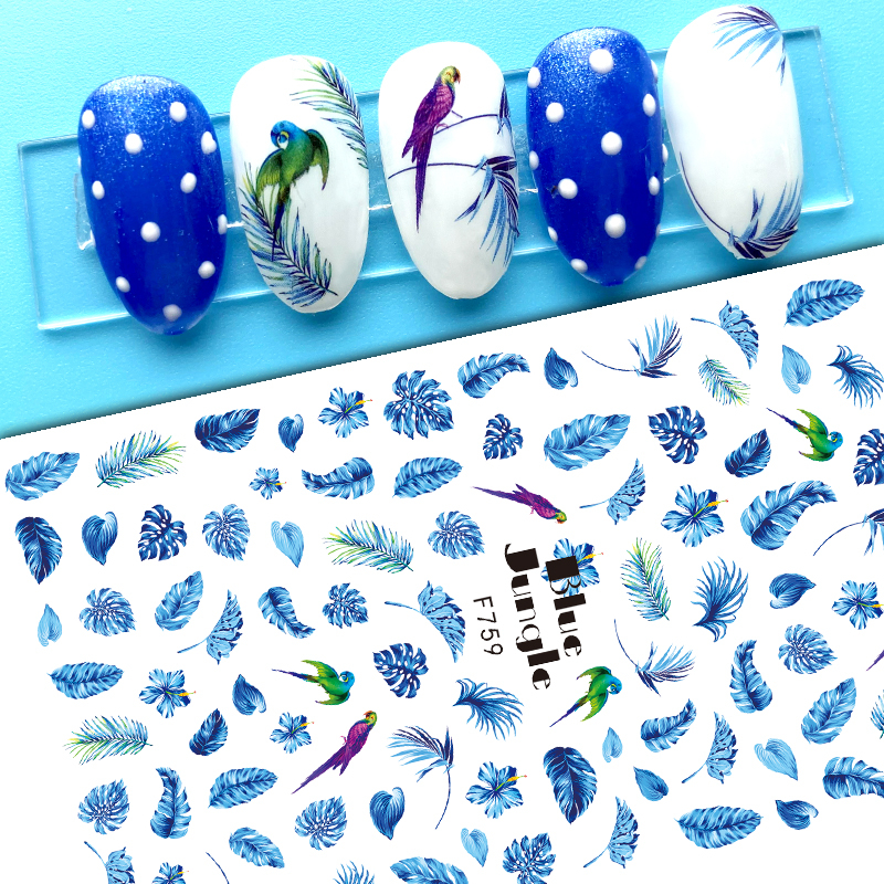 F759 Leaf Self-adhesive Nail Sticker 2021 New