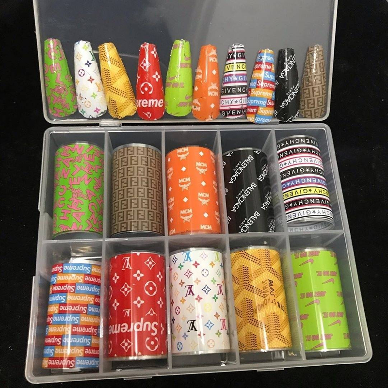 Brand Logo Nail Transfer Foil Set 