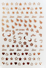 XF3194 Rose Gold 3D Nail Art Sticker