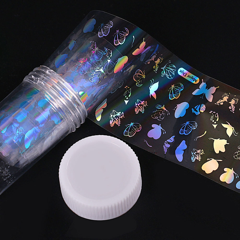 2020 New Laser Punk Butterfly Leaf Shape Multi-element Nail Transfer Foil