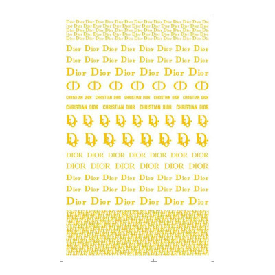 Dior Brand Logo Gold Silver Color 3D Nail Art Sticker