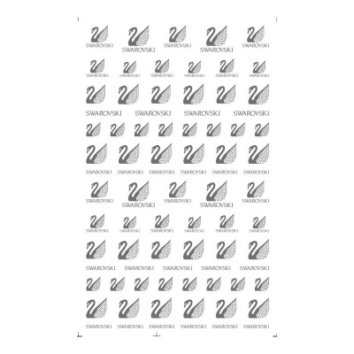 Swarovski Brand Logo Gold Silver Color 3D Nail Art Sticker