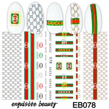 EB078 Gucci Brand Logo 3D Nail Art Sticker