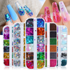 12 Grid Mixed Sequins Glitter Powder Letter Snow Flakes Heart Shape Set