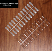 240pcs/bag Coffin Shape Nail Swatch Display Tips Practice Nail Artificial Tips 