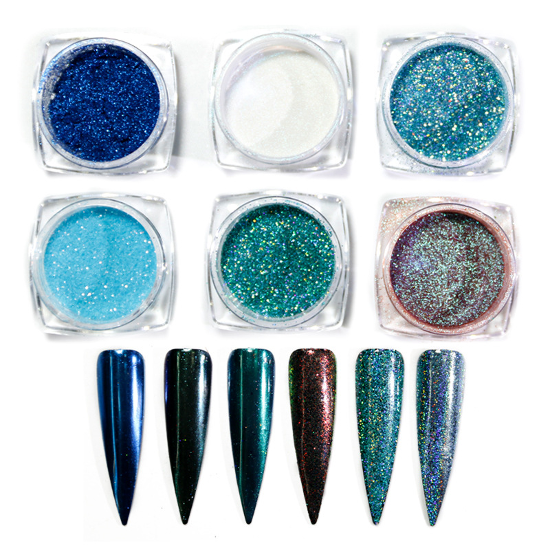 Colorful Foil Nail Glitter Powder Set