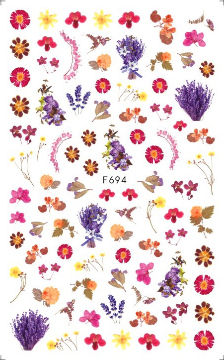 F694 Lavender Flower Self-adhesive Nail Art Sticker