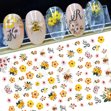 F693 Bee and Flower Self-adhesive Nail Art Sticker