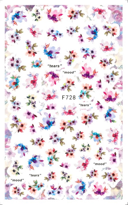 F728 Flower Self-adhesive Nail Sticker 2021 New