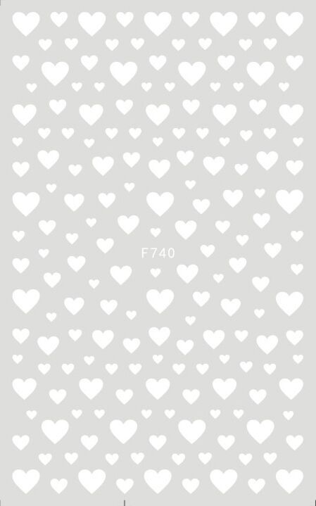 F740 Heart Black White Color Self-adhesive Nail Sticker 2021 New