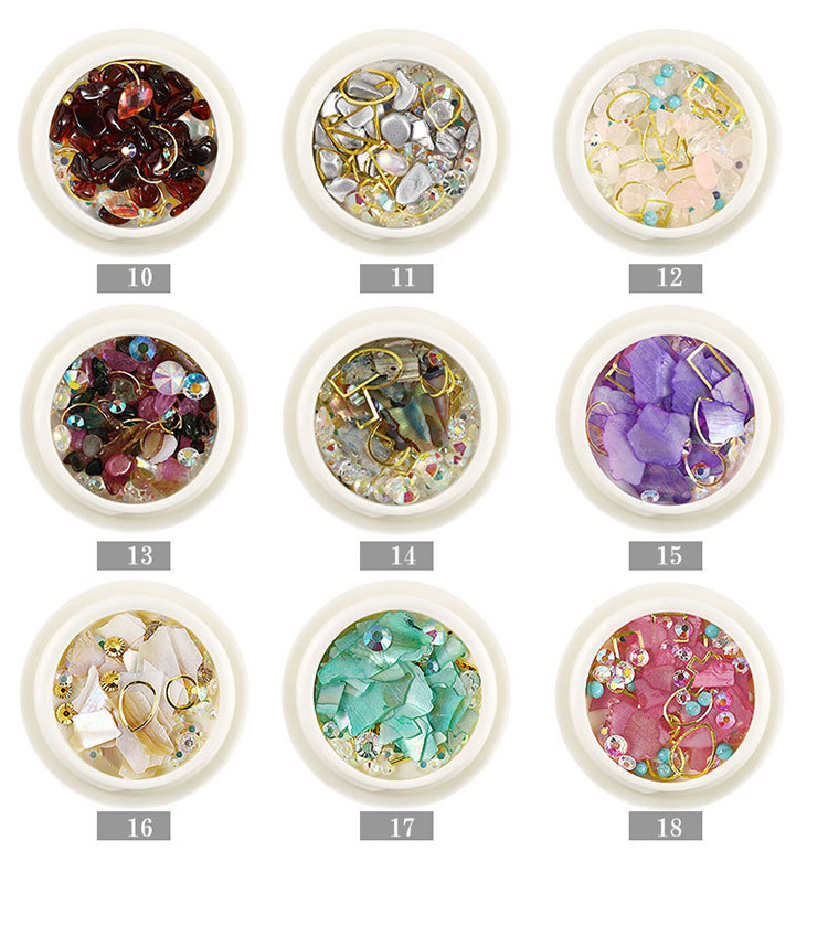 Royal Storm Flat Shaped Rhinestone Pearl Metal Ring Nail Decoration