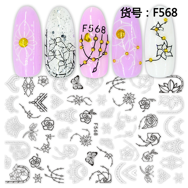 F568 3D Self Adhesive Nail Art Sticker