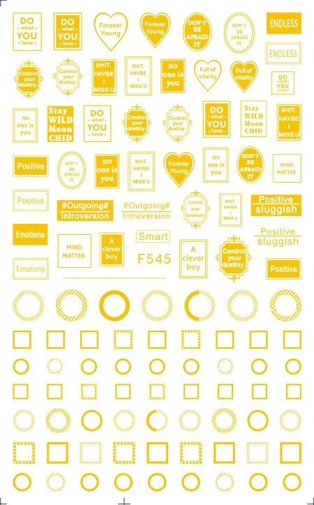 F545 4 Colors Gold Silver Black White 3D Self Adhesive Nail Art Sticker