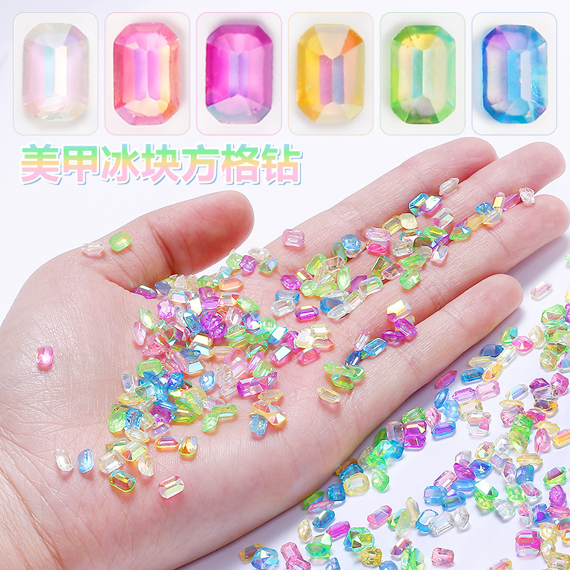 Nail Art Aurora Symphony Sugar Color Rhinestone Nail Decoration