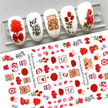 F830 DIY Design 3D Self Adhesive Love Valentine's Day Nail Art Sticker