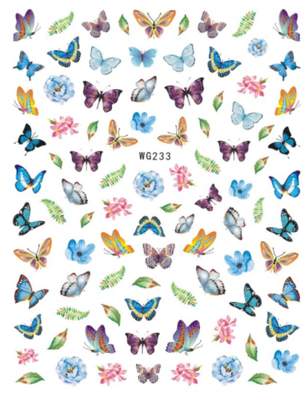WG231-240 Ultha-thin Butterfly Adhesive Nail Sticker