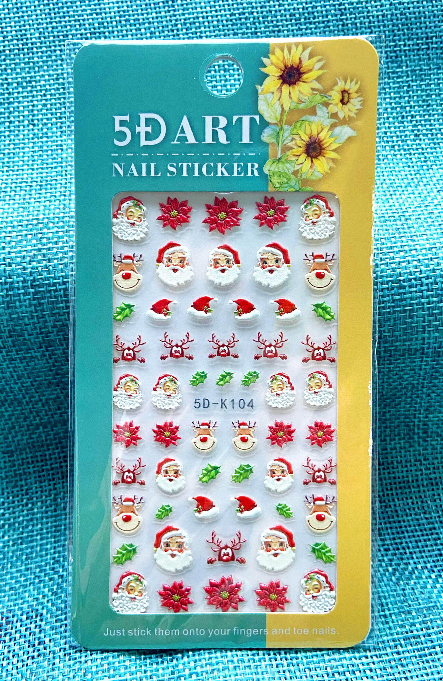 Merry Christmas 5D Embossed Nail Sticker