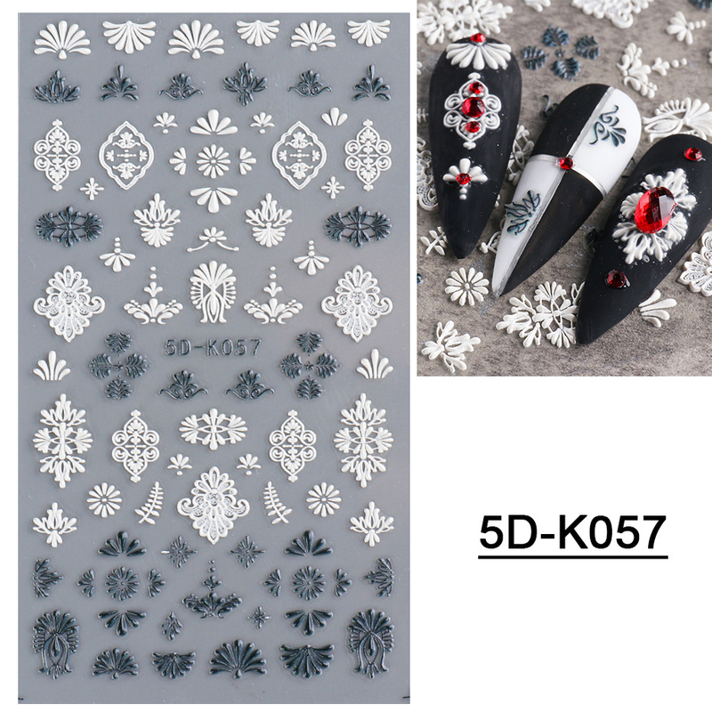 5D Embossed Lace Nail Sticker