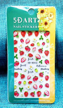 5D Embossed Fruit Lemon Berry Cherry Watermelon Nail Sticker