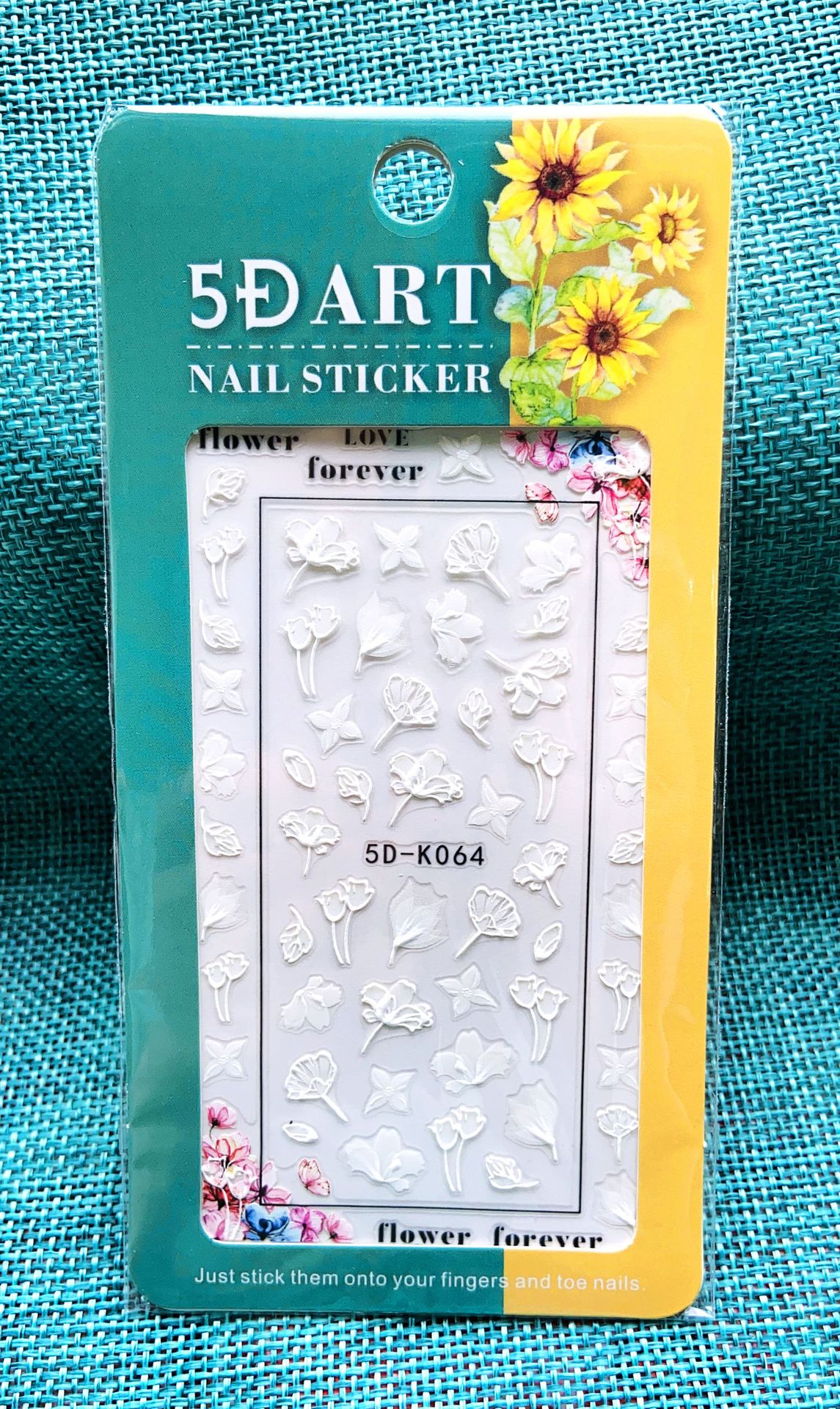 5D Embossed Flower Nail Sticker