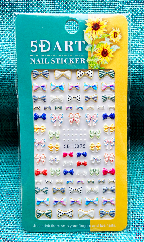 5D Embossed Bowknot Nail Sticker