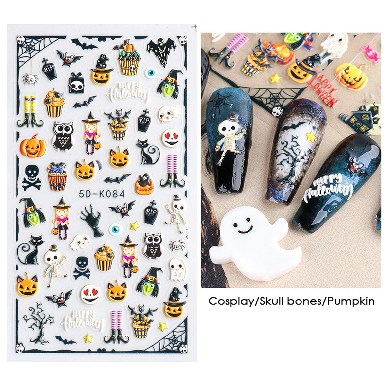 5D Embossed Halloween Nail Sticker
