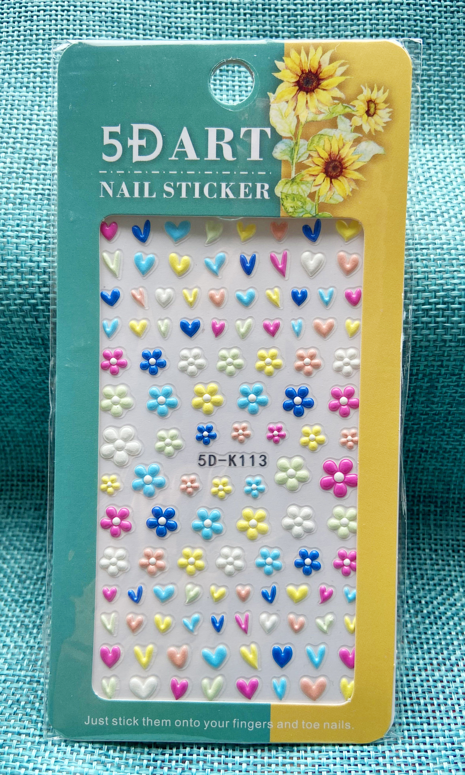 Cloud Heart Star 5D Embossed Nail Sticker