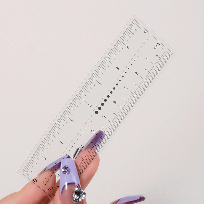 Transparent Flexible Press on Nail Tip Nail Rhinestone Measuring Ruler Nail Tool