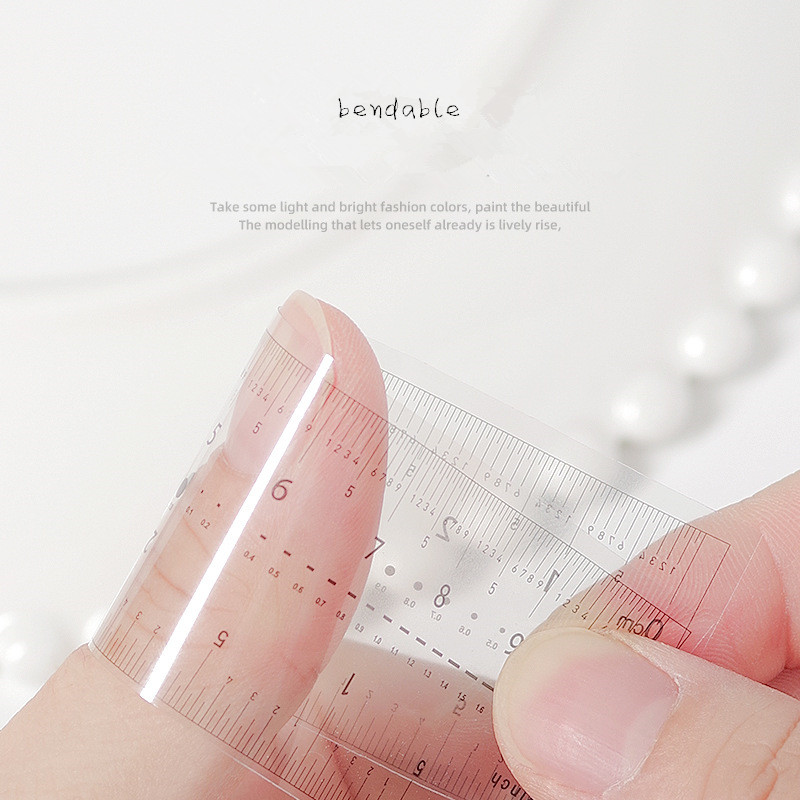 Transparent Flexible Press on Nail Tip Nail Rhinestone Measuring Ruler Nail Tool