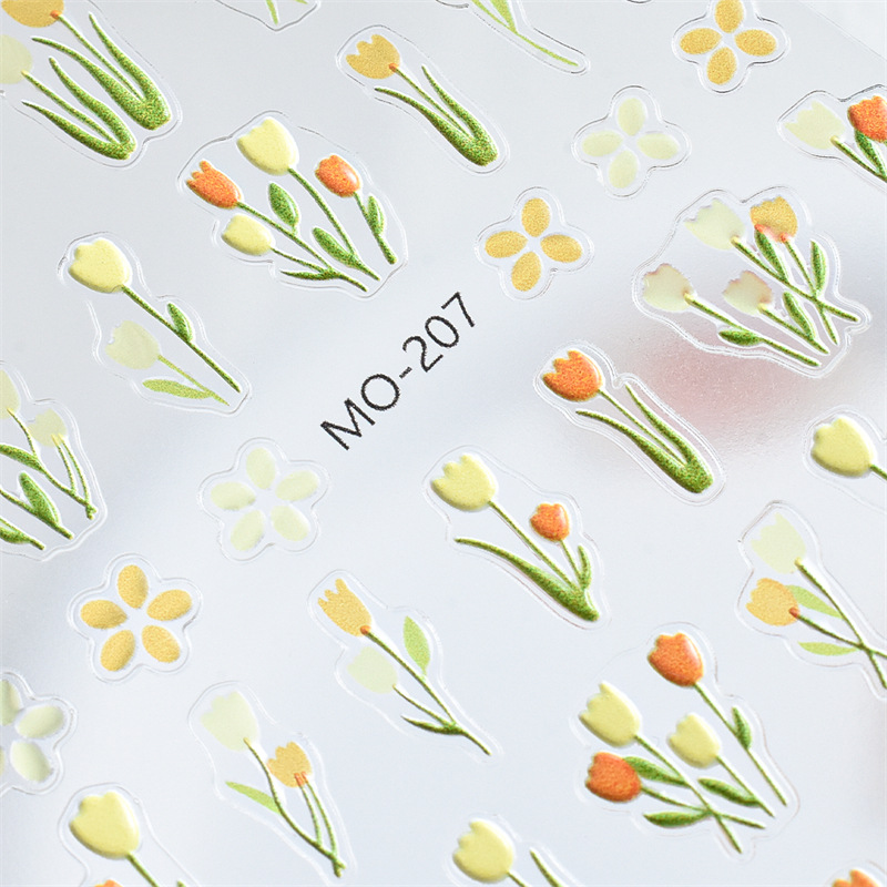 Spring Tulip Adhesive Nail Sticker