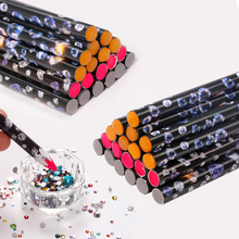 12pcs/set Colorful Wax Rhinestone Pick up Pencil