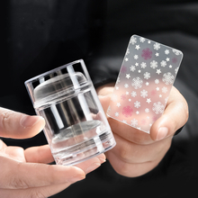 Detachable Strong Sticky Silicone Double Head Soft Stamper with Scraper
