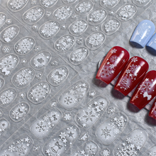Heart Snow Adhesive Embossed Nail Sticker