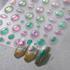 Realistic Pink Green Colore 3d Nail Sticker