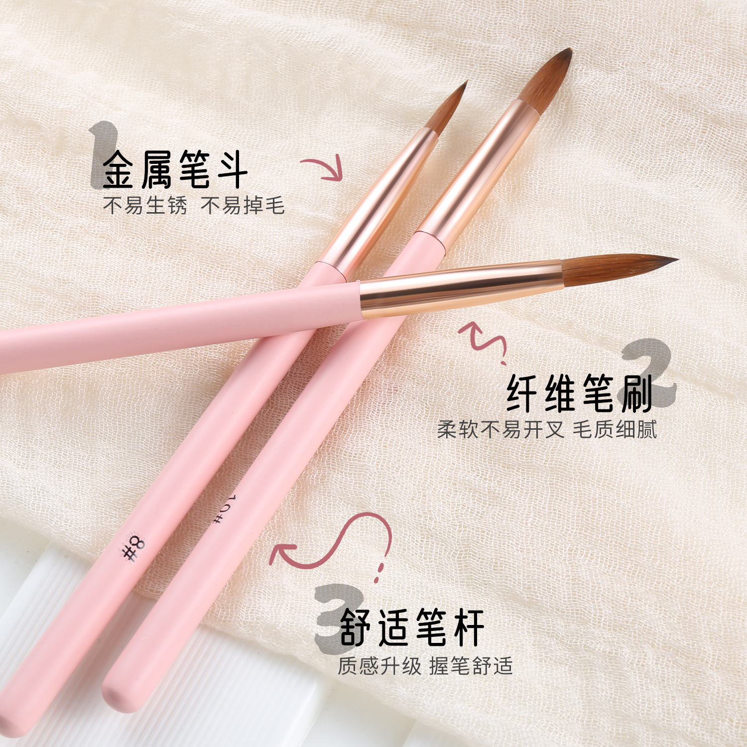 3pcs/set Acrylic Nail Art Brush Nail Carving Pen 