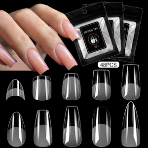48pcs Ultra-thin No Trace Semi-matte Artificial Nail Tips 12 Size Full And Half Cover for Nail Art Tool
