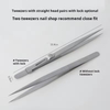 Stainless Steel Nail Tweezers Adjustable with Buckle Slide Lock Antistatic for Rhinestone