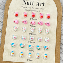 20 Pcs/pack Mixed Design Peppa Pig Cartoon Nail Charms Decoration