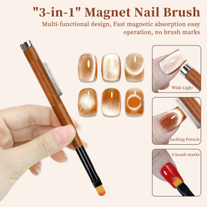 3-in-1 Magnet Nail Drawing Pens Nail Art Tools UV Gel Nail Brush