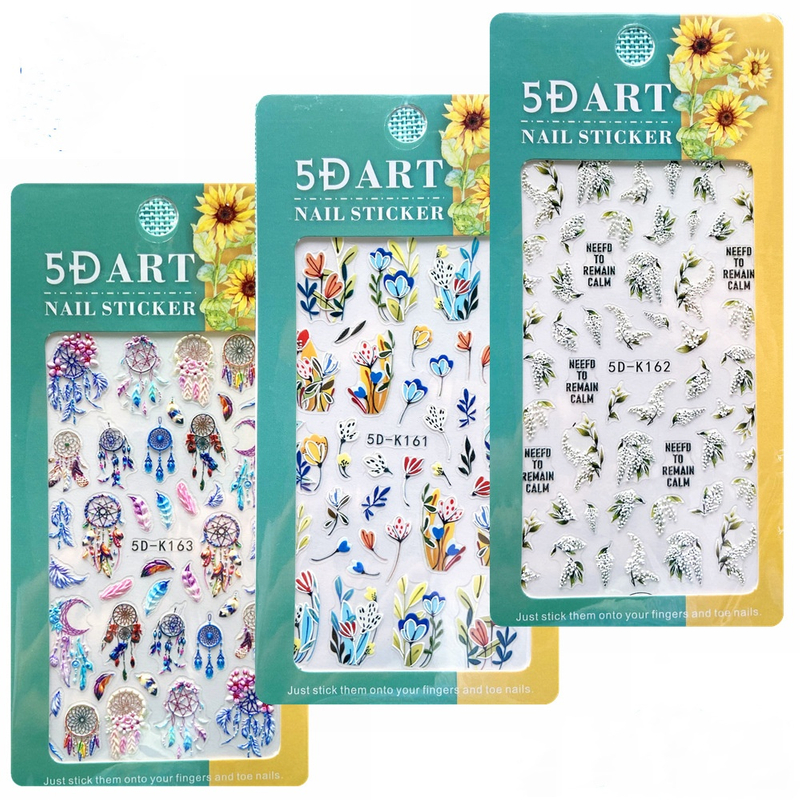 5D Embossed Nail Sticker