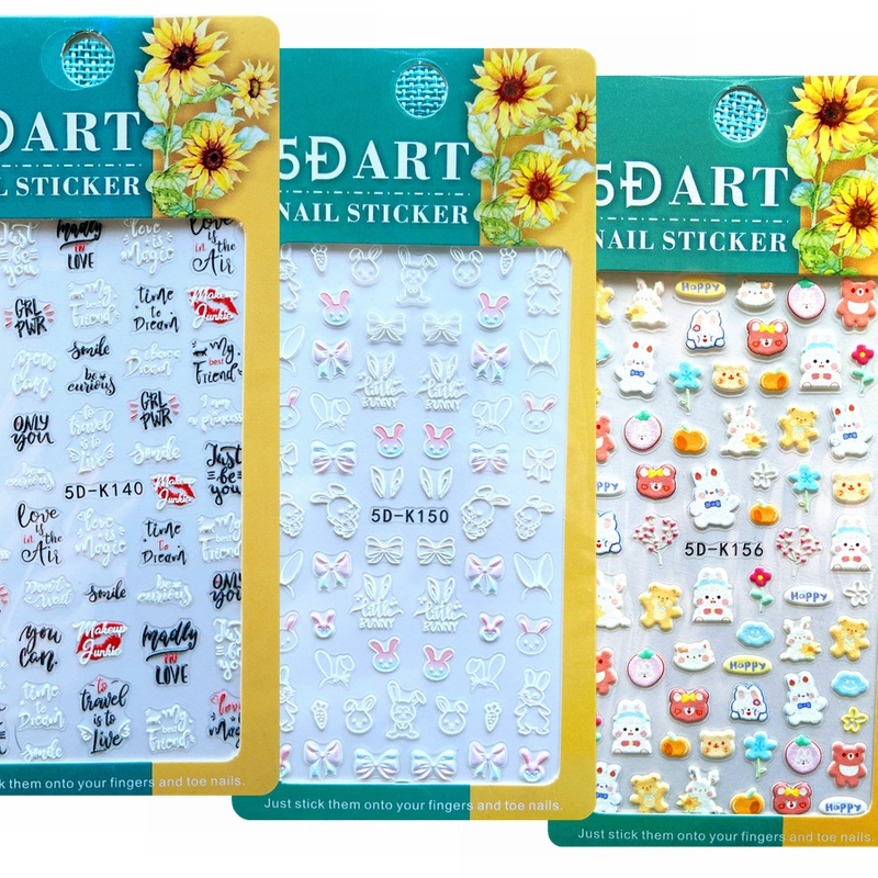 5D Embossed Nail Sticker