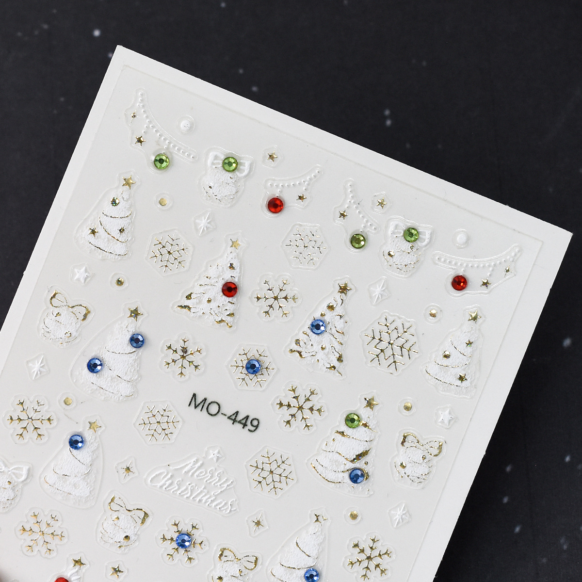 Christmas Nail Sticker with Rhinestone