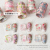 Flower Nail Foils for Transfer Paper Floral Stickers Colorful Nail Wraps Tulip Purple Nail Decoration