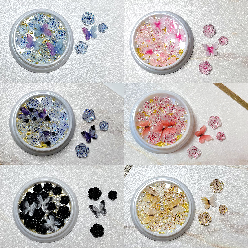 Camellia Resin Butterfly DIY Nail Decoration